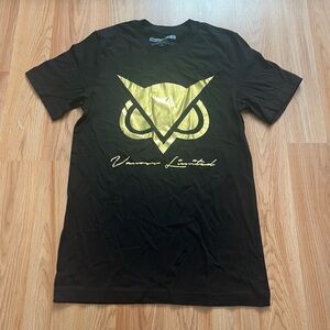 Vanoss Limited black tee shirt with gold print, size small